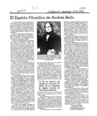 El espíritu filosófico de Andrés Bello  [artículo] Santiago Vidal Muñoz.