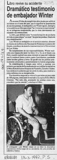 Dramático testimonio de embajador Winter  [artículo].