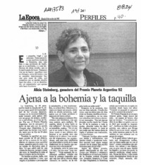 Ajena a la bohemia y la taquilla  [artículo] C. R.