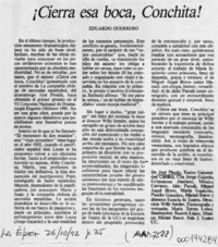 Cierra esa boca, Conchita!  [artículo] Eduardo Guerrero.