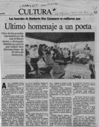 Ultimo homenaje a un poeta  [artículo].
