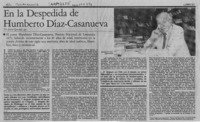 En la despedida de Humberto Díaz Casanueva  [artículo] Jaime Quezada.