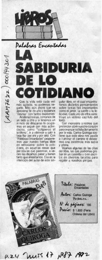La Sabiduría de lo cotidiano  [artículo].