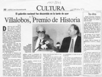 Villalobos, premio de Historia  [artículo] M. G.