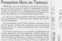 Presentan libro en Temuco