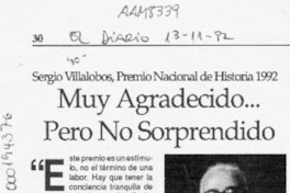 Muy agradecido -- pero no sorprendido  [artículo].
