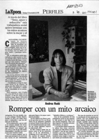 Romper con un mito arcaico  [artículo] Alejandra Gajardo.