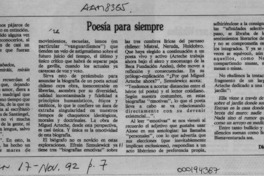 Poesía para siempre  [artículo] Diógenes Estrada.