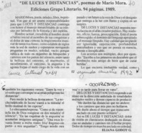 "De luces y distancias"  [artículo] Eliana Godoy G.