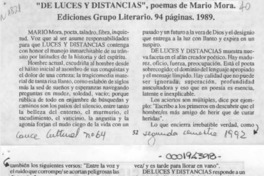 "De luces y distancias"  [artículo] Eliana Godoy G.