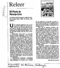 Mi planta de naranja-lima  [artículo] Ana María Larraín.