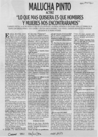 "Lo que más quisiera es que hombres y mujeres nos encontráramos"  [artículo] Elinor Comandari Kaiser.
