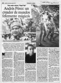 Andrés Pérez, un creador de mundos felizmente mágicos  [artículo] Pamela Albornoz.