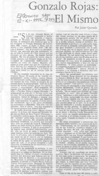 Gonzalo Rojas, el mismo