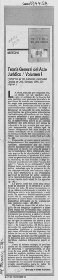 Teoría general del acto jurídico