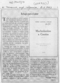 Refugio para el amor  [artículo] Marcelo Novoa.