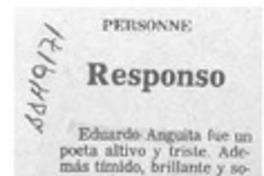 Responso  [artículo] Personne.
