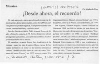 Desde ahora, el recuerdo!  [artículo] Abelardo Troy.