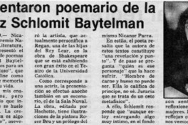 Presentaron poemario de la actiz Schlomit Baytelman