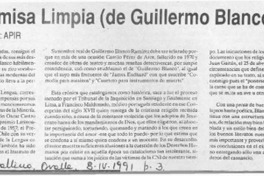 Camisa limpia (de Guillermo Blanco)  [artículo] Apir.