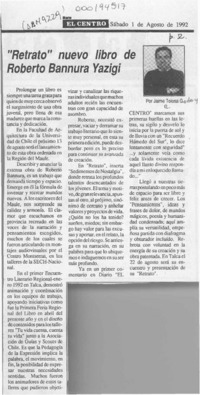 "Retrato" nuevo libro de Roberto Bannura Yazigi  [artículo] Jaime Tolosa G.