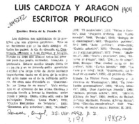Luis Cardoza y Aragón escritor prolífico  [artículo] Darío de la Fuente D.