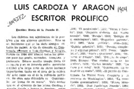 Luis Cardoza y Aragón escritor prolífico  [artículo] Darío de la Fuente D.