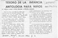 Tesoro de la infancia antología para niños  [artículo].