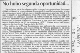 No hubo segunda oportunidad --  [artículo] Marcelo Novoa.