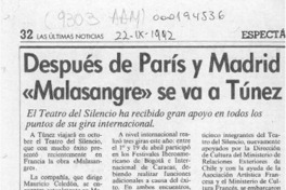 Después de París y Madrid "Malasangre" se va a Túnez  [artículo].
