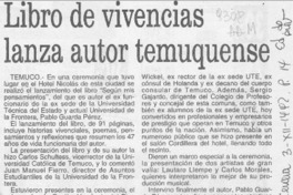 Libro de vivencias lanza autor temuquense