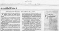 Presentaron "Familias fundadoras de Chile"  [artículo].