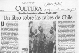 Un Libro sobre las raices de Chile  [artículo].