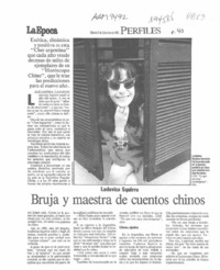 Bruja y maestra de cuentos chinos  [artículo] Alejandra Gajardo.