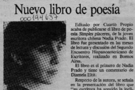 Nuevo libro de poesía  [artículo].