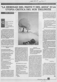 "La heredad del pasto y del agua" o la utopía crítica del sur trilingüe