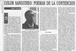 Color sanguíneo, poemas de la contención  [artículo] Isabel Larraín.