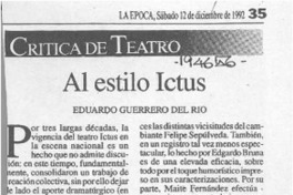 Al estilo de Ictus  [artículo] Eduardo Guerrero del Río.
