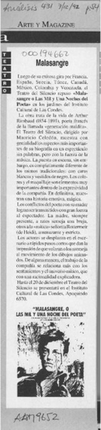 Malasangre  [artículo].