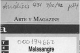 Malasangre  [artículo].