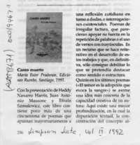 Canto muerto  [artículo] Omar López.