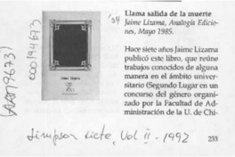 Llama salida de la muerte  [artículo] Omar López.