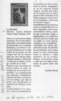 La felicidad  [artículo] Carolina Rivas.