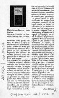 Mujer frente al espejo y otros límites  [artículo] Lilian Elphick.