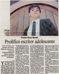 Prolífico escritor adolescente
