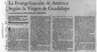 La Evangelización de América según la Virgen de Guadalupe  [artículo] Luis Vargas Saavedra.
