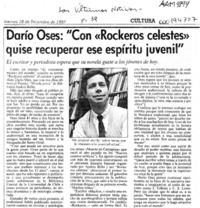 Darío Oses, "Con "Rockeros celestes" quise recuperar ese espíritu juvenil"