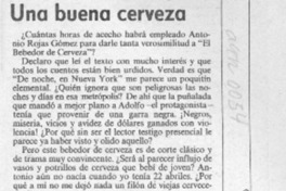 Una buena cerveza  [artículo] Juan Rubén Valenzuela.
