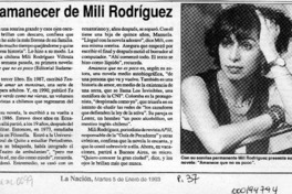 El Amanecer de Mili Rodríguez  [artículo].