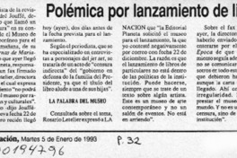 Polémica por lanzamiento de libro  [artículo].
